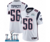 Youth Nike New England Patriots #56 Andre Tippett White Vapor Untouchable Limited Player Super Bowl LII NFL Jersey