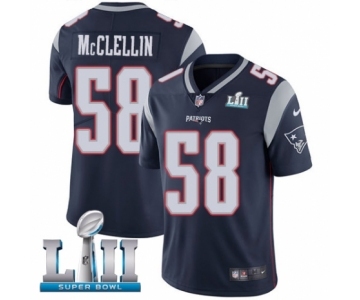 Youth Nike New England Patriots #58 Shea McClellin Navy Blue Team Color Vapor Untouchable Limited Player Super Bowl LII NFL Jersey