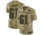 Youth Nike New England Patriots #61 Marcus Cannon Limited Camo 2018 Salute to Service NFL Jersey