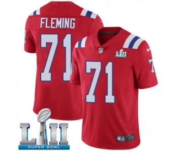 Youth Nike New England Patriots #71 Cameron Fleming Red Alternate Vapor Untouchable Limited Player Super Bowl LII NFL Jersey