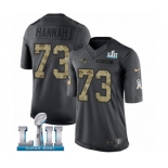 Youth Nike New England Patriots #73 John Hannah Limited Black 2016 Salute to Service Super Bowl LII NFL Jersey