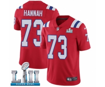 Youth Nike New England Patriots #73 John Hannah Red Alternate Vapor Untouchable Limited Player Super Bowl LII NFL Jersey