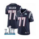 Youth Nike New England Patriots #77 Nate Solder Navy Blue Team Color Vapor Untouchable Limited Player Super Bowl LII NFL Jersey