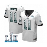 Men's Nike Philadelphia Eagles #11 Carson Wentz Elite White Road Drift Fashion Super Bowl LII NFL Jersey