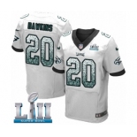 Men's Nike Philadelphia Eagles #20 Brian Dawkins Elite White Road Drift Fashion Super Bowl LII NFL Jersey