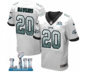 Men's Nike Philadelphia Eagles #20 Brian Dawkins Elite White Road Drift Fashion Super Bowl LII NFL Jersey