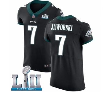 Men's Nike Philadelphia Eagles #7 Ron Jaworski Black Vapor Untouchable Elite Player Super Bowl LII NFL Jersey