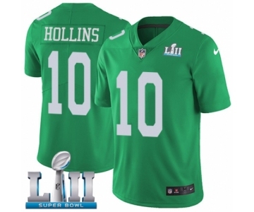 Men's Nike Philadelphia Eagles #10 Mack Hollins Limited Green Rush Vapor Untouchable Super Bowl LII NFL Jersey