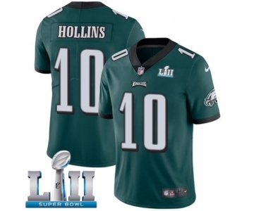 Men's Nike Philadelphia Eagles #10 Mack Hollins Midnight Green Team Color Vapor Untouchable Limited Player Super Bowl LII NFL Jersey