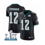 Men's Nike Philadelphia Eagles #12 Randall Cunningham Black Alternate Vapor Untouchable Limited Player Super Bowl LII NFL Jersey