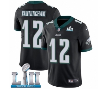 Men's Nike Philadelphia Eagles #12 Randall Cunningham Black Alternate Vapor Untouchable Limited Player Super Bowl LII NFL Jersey