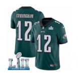 Men's Nike Philadelphia Eagles #12 Randall Cunningham Midnight Green Team Color Vapor Untouchable Limited Player Super Bowl LII NFL Jersey