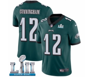 Men's Nike Philadelphia Eagles #12 Randall Cunningham Midnight Green Team Color Vapor Untouchable Limited Player Super Bowl LII NFL Jersey