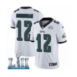 Men's Nike Philadelphia Eagles #12 Randall Cunningham White Vapor Untouchable Limited Player Super Bowl LII NFL Jersey