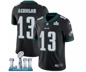 Men's Nike Philadelphia Eagles #13 Nelson Agholor Black Alternate Vapor Untouchable Limited Player Super Bowl LII NFL Jersey