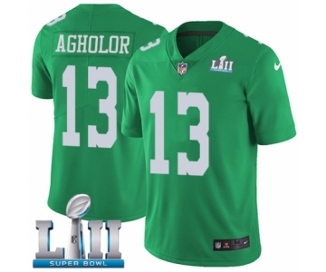 Men's Nike Philadelphia Eagles #13 Nelson Agholor Limited Green Rush Vapor Untouchable Super Bowl LII NFL Jersey