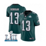 Men's Nike Philadelphia Eagles #13 Nelson Agholor Midnight Green Team Color Vapor Untouchable Limited Player Super Bowl LII NFL Jersey