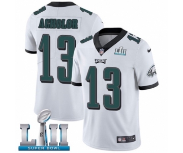 Men's Nike Philadelphia Eagles #13 Nelson Agholor White Vapor Untouchable Limited Player Super Bowl LII NFL Jersey