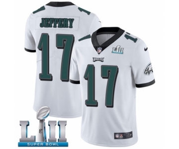 Men's Nike Philadelphia Eagles #17 Alshon Jeffery White Vapor Untouchable Limited Player Super Bowl LII NFL Jersey