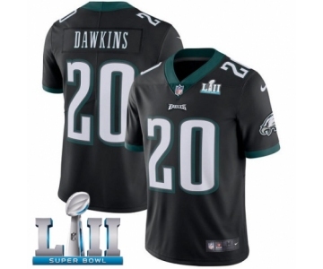 Men's Nike Philadelphia Eagles #20 Brian Dawkins Black Alternate Vapor Untouchable Limited Player Super Bowl LII NFL Jersey