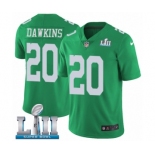 Men's Nike Philadelphia Eagles #20 Brian Dawkins Limited Green Rush Vapor Untouchable Super Bowl LII NFL Jersey