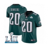 Men's Nike Philadelphia Eagles #20 Brian Dawkins Midnight Green Team Color Vapor Untouchable Limited Player Super Bowl LII NFL Jersey