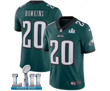 Men's Nike Philadelphia Eagles #20 Brian Dawkins Midnight Green Team Color Vapor Untouchable Limited Player Super Bowl LII NFL Jersey