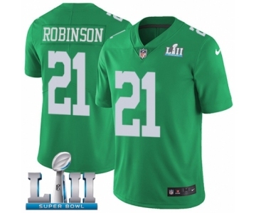 Men's Nike Philadelphia Eagles #21 Patrick Robinson Limited Green Rush Vapor Untouchable Super Bowl LII NFL Jersey