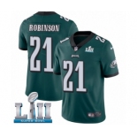 Men's Nike Philadelphia Eagles #21 Patrick Robinson Midnight Green Team Color Vapor Untouchable Limited Player Super Bowl LII NFL Jersey