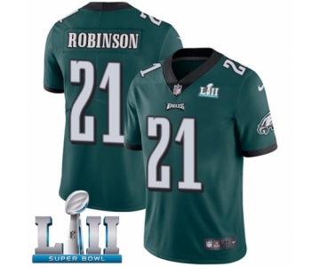 Men's Nike Philadelphia Eagles #21 Patrick Robinson Midnight Green Team Color Vapor Untouchable Limited Player Super Bowl LII NFL Jersey