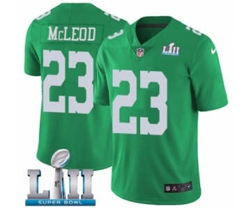 Men's Nike Philadelphia Eagles #23 Rodney McLeod Limited Green Rush Vapor Untouchable Super Bowl LII NFL Jersey