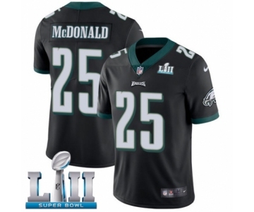 Men's Nike Philadelphia Eagles #25 Tommy McDonald Black Alternate Vapor Untouchable Limited Player Super Bowl LII NFL Jersey