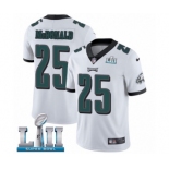 Men's Nike Philadelphia Eagles #25 Tommy McDonald White Vapor Untouchable Limited Player Super Bowl LII NFL Jersey