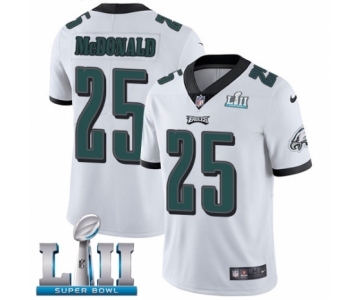 Men's Nike Philadelphia Eagles #25 Tommy McDonald White Vapor Untouchable Limited Player Super Bowl LII NFL Jersey