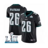 Men's Nike Philadelphia Eagles #26 Jaylen Watkins Black Alternate Vapor Untouchable Limited Player Super Bowl LII NFL Jersey