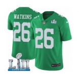 Men's Nike Philadelphia Eagles #26 Jaylen Watkins Limited Green Rush Vapor Untouchable Super Bowl LII NFL Jersey