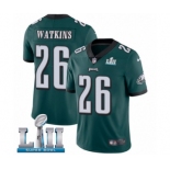 Men's Nike Philadelphia Eagles #26 Jaylen Watkins Midnight Green Team Color Vapor Untouchable Limited Player Super Bowl LII NFL Jersey