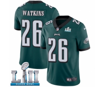 Men's Nike Philadelphia Eagles #26 Jaylen Watkins Midnight Green Team Color Vapor Untouchable Limited Player Super Bowl LII NFL Jersey