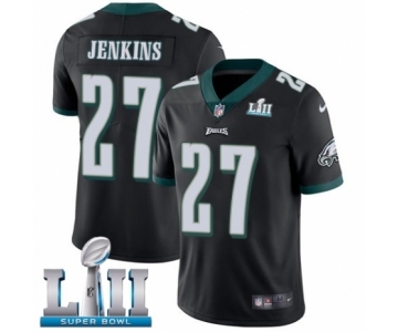 Men's Nike Philadelphia Eagles #27 Malcolm Jenkins Black Alternate Vapor Untouchable Limited Player Super Bowl LII NFL Jersey