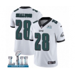 Men's Nike Philadelphia Eagles #28 Wendell Smallwood White Vapor Untouchable Limited Player Super Bowl LII NFL Jersey