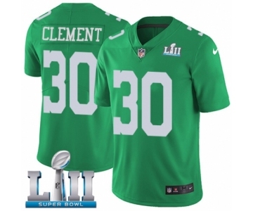 Men's Nike Philadelphia Eagles #30 Corey Clement Limited Green Rush Vapor Untouchable Super Bowl LII NFL Jersey