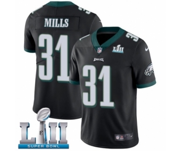 Men's Nike Philadelphia Eagles #31 Jalen Mills Black Alternate Vapor Untouchable Limited Player Super Bowl LII NFL Jersey