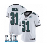 Men's Nike Philadelphia Eagles #31 Jalen Mills White Vapor Untouchable Limited Player Super Bowl LII NFL Jersey