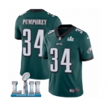 Men's Nike Philadelphia Eagles #34 Donnel Pumphrey Midnight Green Team Color Vapor Untouchable Limited Player Super Bowl LII NFL Jersey