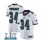 Men's Nike Philadelphia Eagles #34 Donnel Pumphrey White Vapor Untouchable Limited Player Super Bowl LII NFL Jersey