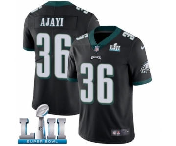 Men's Nike Philadelphia Eagles #36 Jay Ajayi Black Alternate Vapor Untouchable Limited Player Super Bowl LII NFL Jersey