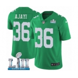 Men's Nike Philadelphia Eagles #36 Jay Ajayi Limited Green Rush Vapor Untouchable Super Bowl LII NFL Jersey