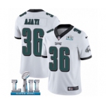 Men's Nike Philadelphia Eagles #36 Jay Ajayi White Vapor Untouchable Limited Player Super Bowl LII NFL Jersey