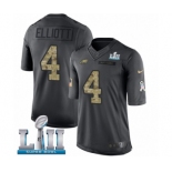 Men's Nike Philadelphia Eagles #4 Jake Elliott Limited Black 2016 Salute to Service Super Bowl LII NFL Jersey