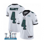 Men's Nike Philadelphia Eagles #4 Jake Elliott White Vapor Untouchable Limited Player Super Bowl LII NFL Jersey